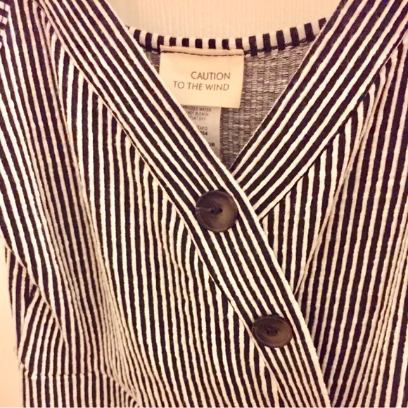 Asymmetrical Button Down Striped Dress - Picture 3 of 3